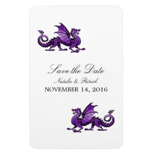 Purple Dragon Save the Date Magnet