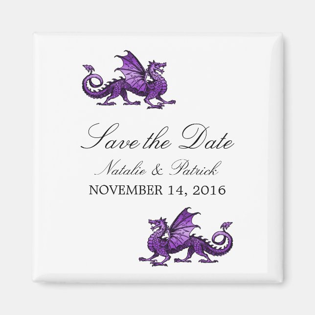 Purple Dragon Save the Date Magnet (Front)