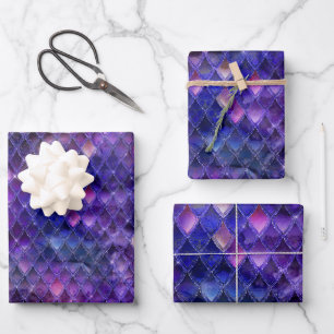 Purple Dragon Scales Wrapping Paper Sheet