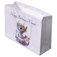 Purple Dragon with Elegant Crown Birthday