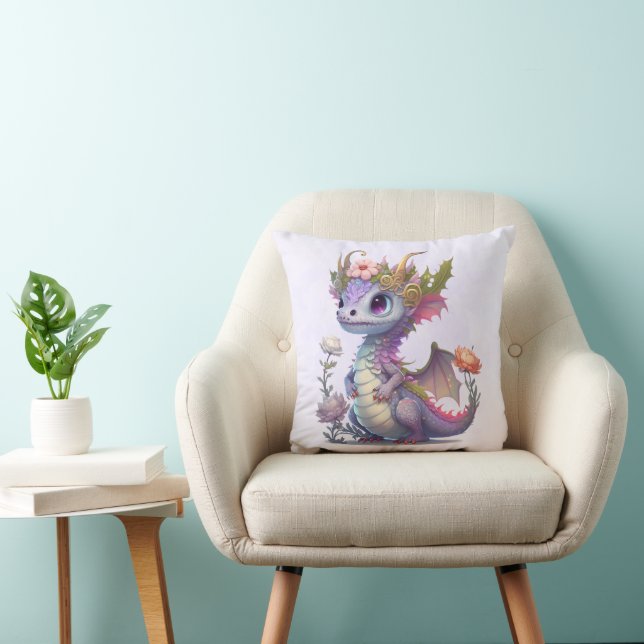 Purple Dragon with Elegant Crown Cushion (Chair)