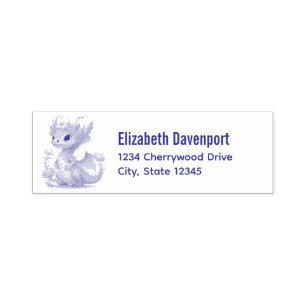 Purple Dragon with Elegant Crown Self-inking Stamp