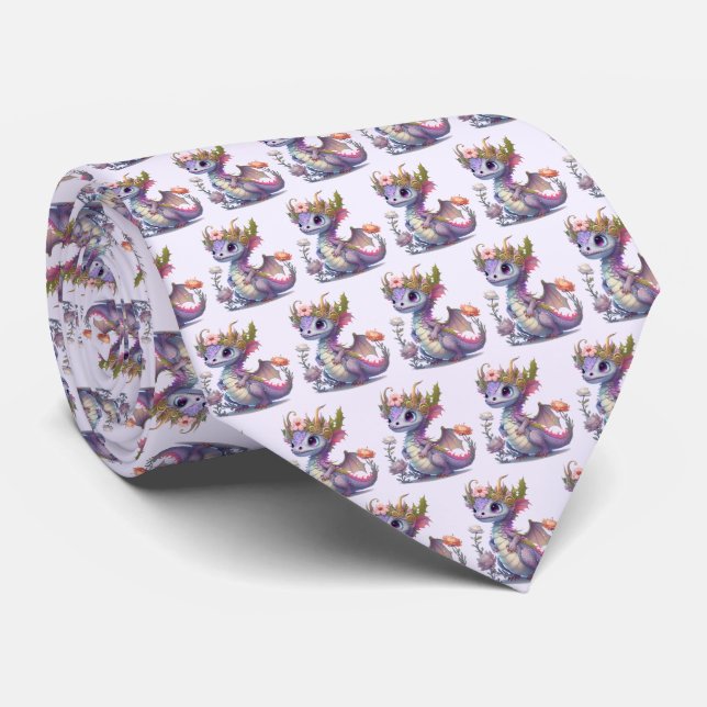 Purple Dragon with Elegant Crown Tie (Rolled)
