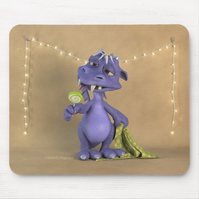 Purple Dragon with lollipop Mouse Pad (Front)