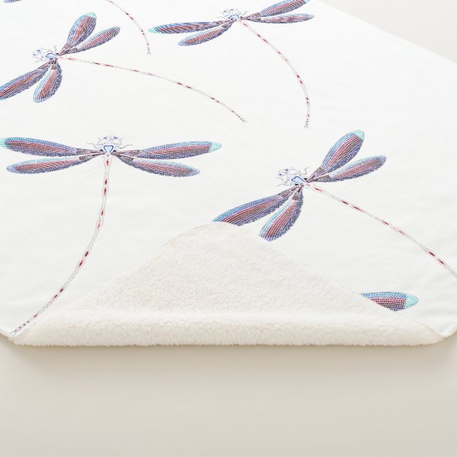 Purple dragonflies sherpa blanket (3/4)