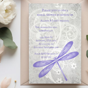 Purple Dragonfly Bridal Shower Invite
