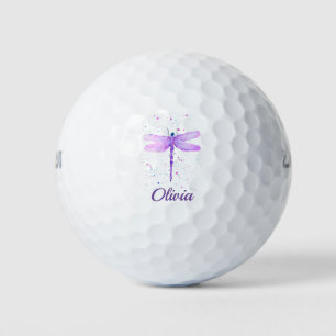 Purple dragonfly Cute Name golf balls