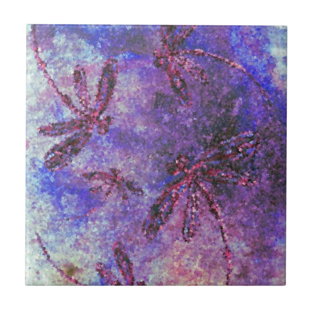 Purple Dragonfly Haze  Ceramic Tile (Front)
