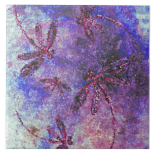 Purple Dragonfly Haze Ceramic Tile