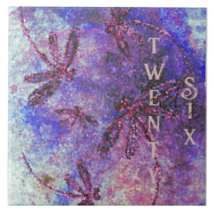Purple Dragonfly Haze Ceramic Tile
