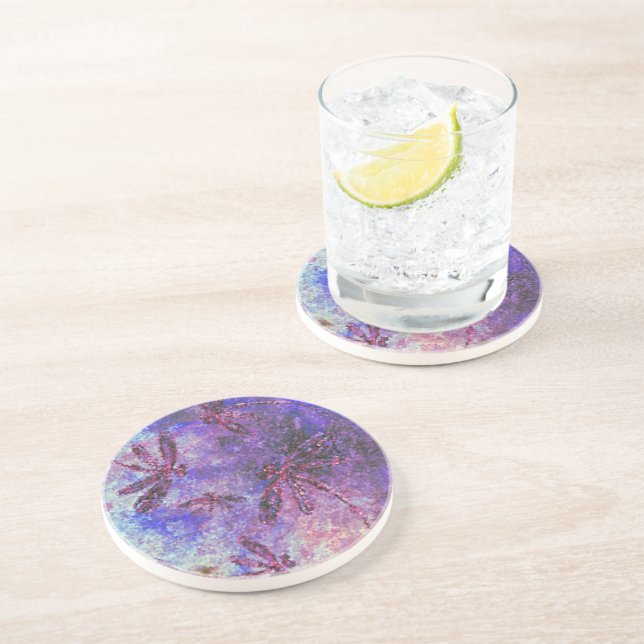 Purple Dragonfly Haze Coaster (Side)