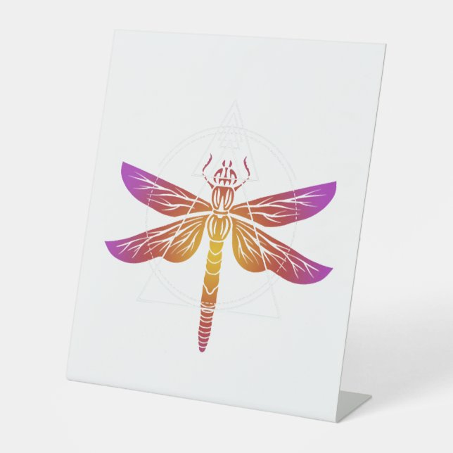 Purple Dragonfly Pedestal Sign (Front)