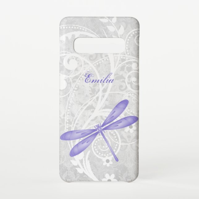 Purple Dragonfly Personalise Samsung Galaxy Case (Back)