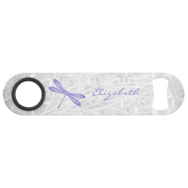 Purple Dragonfly Personalised Bottle Opener (Front (Horizontal))