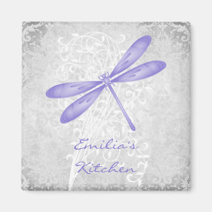 Purple Dragonfly Personalised Magnet