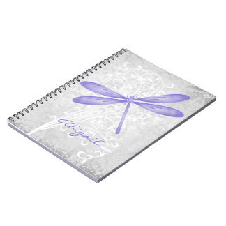 Purple Dragonfly Personalised Spiral Notebook