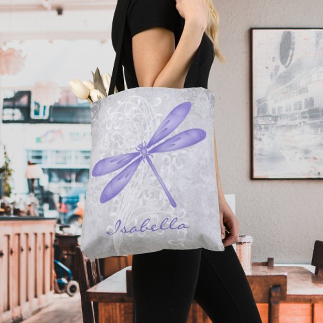 Purple Dragonfly Personalised Tote Bag (Purple Dragonfly Personalized Tote Bag)