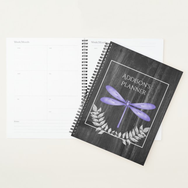 Purple Dragonfly Rustic Planner (Display)