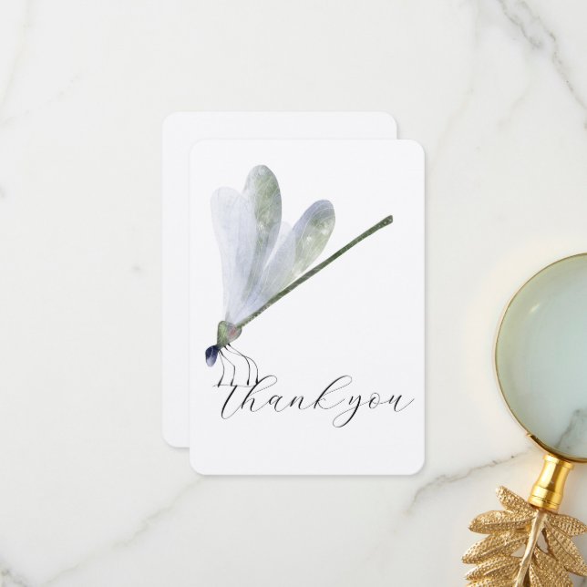 Purple Dragonfly Thank You Card (Front/Back In Situ)