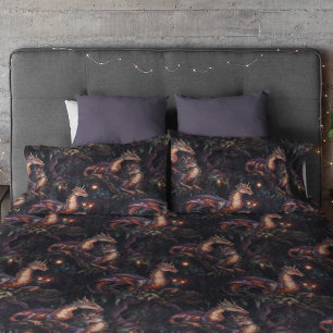 Purple Dragons Perched in Trees Pillowcase