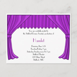 Purple Drama and Theatre Invitation