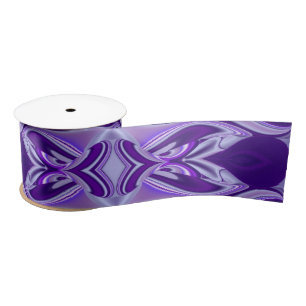 Purple Dream , Abstract Fantasy Rainbow-Art Satin Ribbon