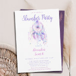 Purple Dream Catcher Slumber PJ Party Sweet 16 Invitation<br><div class="desc">A boho chic,  girls slumber birthday party invitation with a Sweet 16 theme,  featuring a delicate dream catcher painted in modern watercolor,  simple typography and a pattern of hand-painted feathers on the back,  over a purple,  textured background.</div>