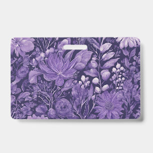 Purple Dream Elegant Botanical Design ID Badge
