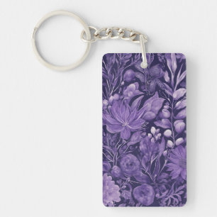 Purple Dream Elegant Botanical Design inspired by Key Ring