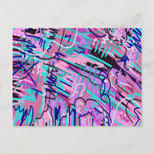 Purple Dream Expressive Abstract Postcard
