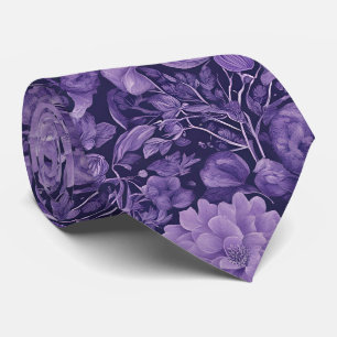Purple Dream, Fantasy flower indigo palette Tie