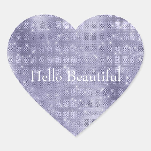 Purple Dream Sparkle Heart Sticker (Front)