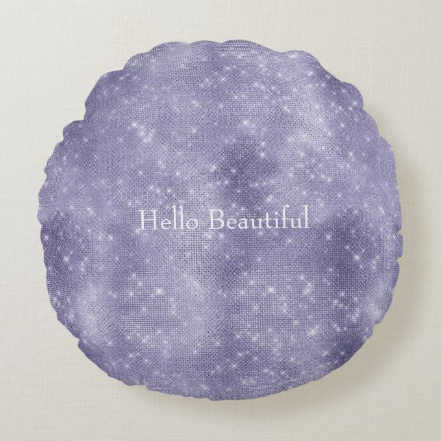 Purple Dream Sparkle Round Cushion (Front)