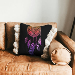 purple dreamcatcher aboriginal feather Symbol Cushion
