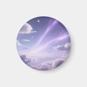 Purple Dreamy Sky Aurora Clouds Stars Magnet