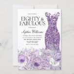 Purple Dress Floral Eighty Fabulous 80th Birthday Invitation<br><div class="desc">Purple Dress Floral Eighty Fabulous 80th Birthday Invitation

See matching collection in Niche and Nest Store</div>