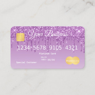 Purple Drip Glitter-look Credit Card