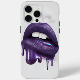 “Purple Dripping Lips Pop Art” iPhone 15 Pro Max Case