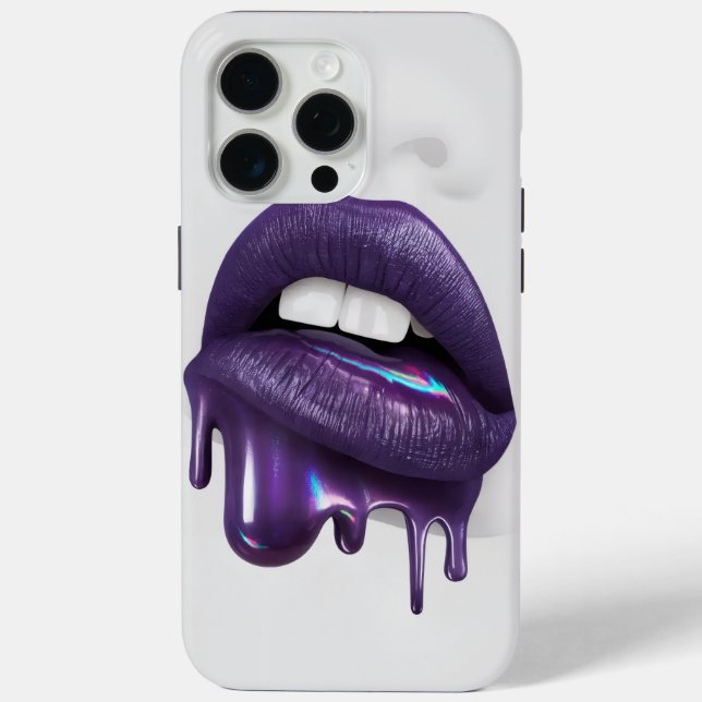 “Purple Dripping Lips Pop Art” Case-Mate iPhone Case (Back)