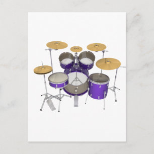 Purple Drum Kit: Postcard