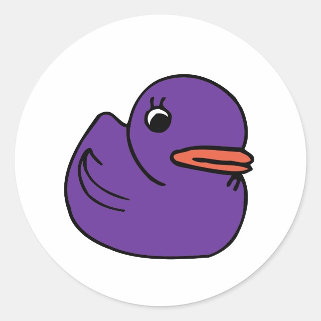 Purple Ducky Classic Round Sticker (Front)