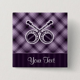 Purple Duelling Banjos 15 Cm Square Badge