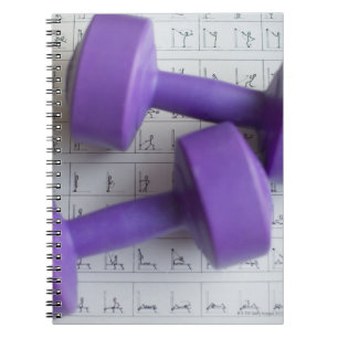 Purple dumbbells. notebook