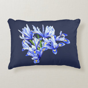Purple Dwarf Iris Heart Decorative Cushion