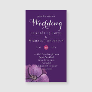 Purple Dynasty Dark Floral Budget Wedding Invites