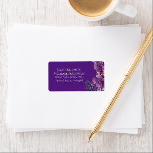 Purple Dynasty Dark Floral Budget Wedding Item Label