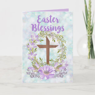 Purple Easter Blessings Christian Bible Verse Card