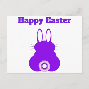 Purple Easter Bunny Postcard
