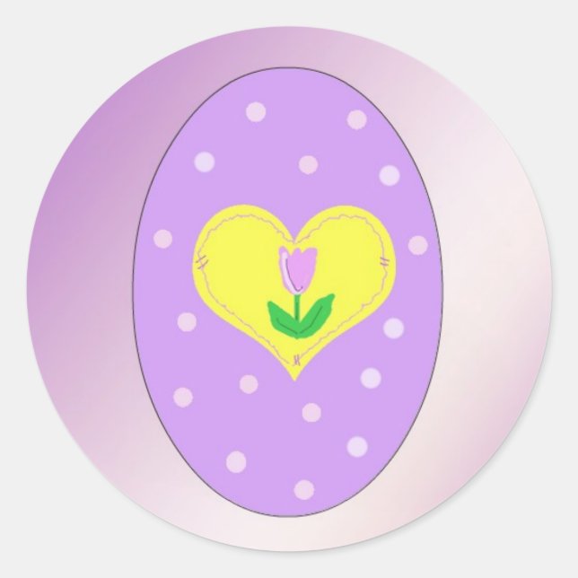 Purple Easter Egg Classic Round Sticker (Front)