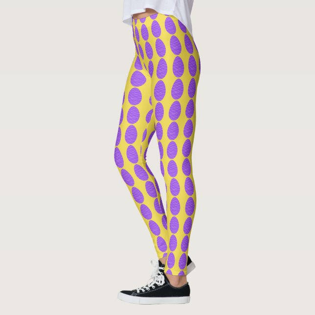 Purple Easter Eggs Leggings (Left)